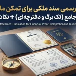 ترجمه رسمی سند ملکی برای تمکن مالی؛ راهنمای جامع (تک برگ و دفترچه‌ای) + نکات سفارت